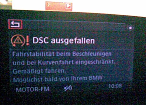 Screenshot vom ausgefallenen DSC