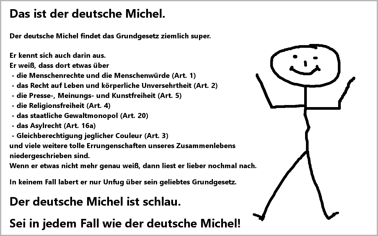 Deutscher Michel und das Grundgesetz #belikebill