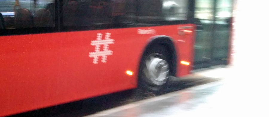 Hashtag auf den Bussen